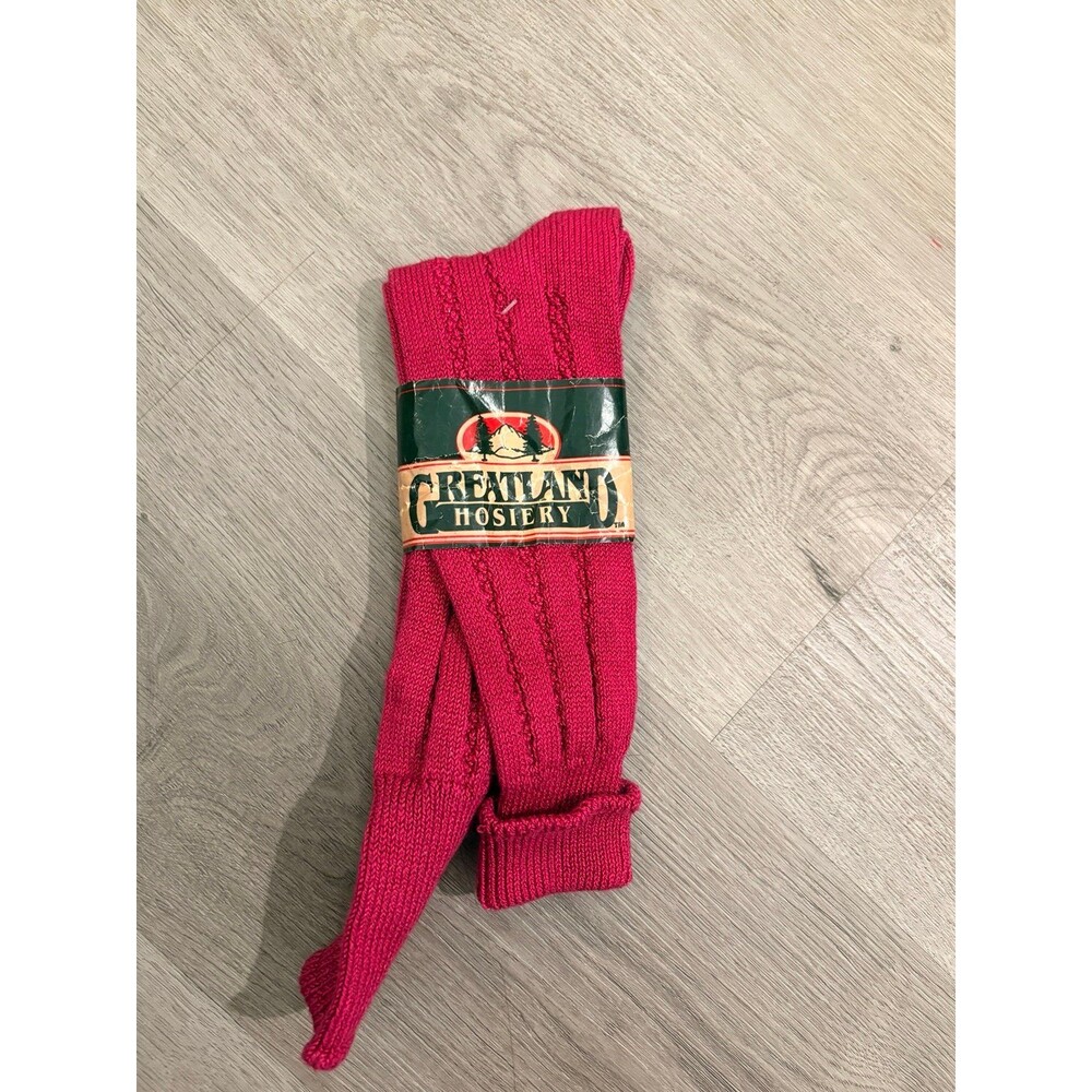 Vintage Socks‎ 90s Greatland Hosiery Fuchsia cotton/nylon blend